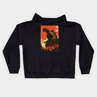 Retro Japanese Kaiju Kids Hoodie